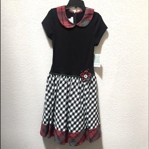 Bonnie Jean Size 16 black and white dress